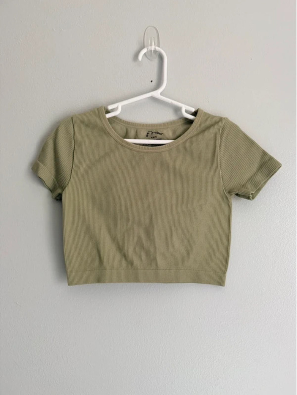 Art Class Ribbed Crop Top Girls 6/7 Sage Green